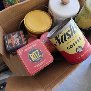 Various Vintage Tin Can Collection (9 Pieces)